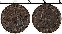 Продать Монеты Испания 2 сентима 1870 Медь