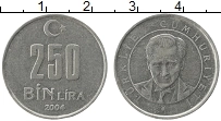 Продать Монеты Турция 250000 лир 2002 Медно-никель