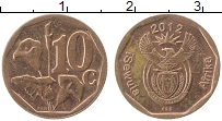 Продать Монеты ЮАР 10 центов 2012 сталь с медным покрытием