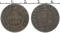 Продать Монеты Гаити 1 сентим 1831 Медь