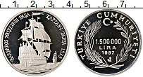 Продать Монеты Турция 1500000 лир 1997 Серебро