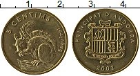 Продать Монеты Андорра 5 сентим 2002 Медно-никель