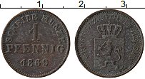 Продать Монеты Гессен 1 пфенниг 1872 Медь