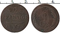 Продать Монеты Шварцбург-Рудольфштадт 2 пфеннига 1761 Медь