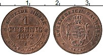 Продать Монеты Саксония 1 пфенниг 1862 Медь