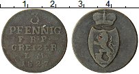 Продать Монеты Нассау 3 пфеннига 1829 Медь