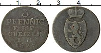 Продать Монеты Нассау 3 пфеннига 1829 Медь
