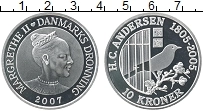 Продать Монеты Дания 10 крон 2007 Серебро