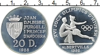 Продать Монеты Андорра 20 динерс 1988 Серебро
