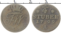 Продать Монеты Восточная Фризия 1/4 стюбера 1799 Медь