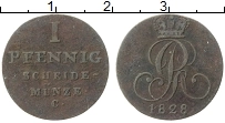 Продать Монеты Ганновер 1 пфенниг 1828 Медь