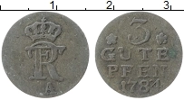 Продать Монеты Пруссия 3 пфеннига 1784 Медь