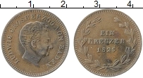 Продать Монеты Баден 1 крейцер 1828 Медь