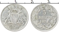 Продать Монеты Баден 3 крейцера 1866 Серебро