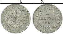 Продать Монеты Франкфурт 1 крейцер 1860 Серебро