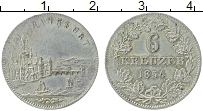 Продать Монеты Франкфурт 6 крейцеров 1854 Серебро