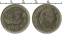 Продать Монеты Испания 100 песет 1999 
