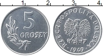 Продать Монеты Польша 5 грош 1949 Алюминий