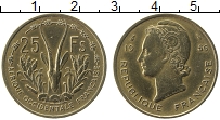 Продать Монеты Французская Западная Африка 25 франков 1956 Латунь