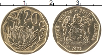 Продать Монеты ЮАР 20 центов 1993 сталь покрытая латунью