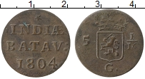 Продать Монеты Нидерландская Индия 1 дьюит 1804 Медь