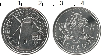 Продать Монеты Барбадос 25 центов 2008 Сталь покрытая никелем