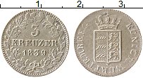 Продать Монеты Вюртемберг 3 крейцера 1842 Серебро