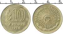 Продать Монеты Аргентина 10 песо 1978 Латунь