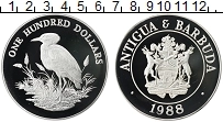 Продать Монеты Антигуа и Барбуда 100 долларов 1988 Серебро
