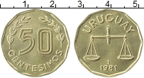 Продать Монеты Уругвай 50 сентесим 1981 Латунь