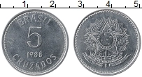 Продать Монеты Бразилия 5 крузадо 1988 Медно-никель