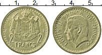 Продать Монеты Монако 2 франка 1966 Бронза