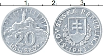 Продать Монеты Словакия 20 хеллеров 1943 Алюминий