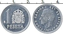 Продать Монеты Испания 1 песета 1987 Алюминий