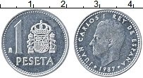 Продать Монеты Испания 1 песета 1987 Алюминий