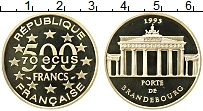 Продать Монеты Франция 500 франков 1993 Золото