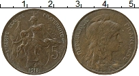 Продать Монеты Франция 5 сантим 1913 Медь