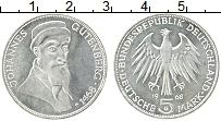 Продать Монеты ФРГ 5 марок 1968 Серебро