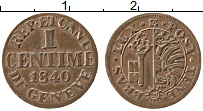 Продать Монеты Женева 1 сентим 1847 Медь