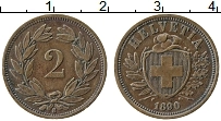Продать Монеты Швейцария 2 раппа 1893 Медь