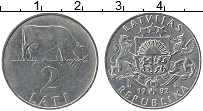 Продать Монеты Латвия 2 лата 1992 Медно-никель