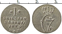 Продать Монеты Дания 1 скиллинг 1779 Серебро