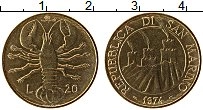 Продать Монеты Сан-Марино 20 лир 1974 Бронза