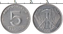 Продать Монеты ГДР 5 пфеннигов 1952 Алюминий