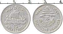 Продать Монеты Ливан 5 пиастров 1952 Алюминий