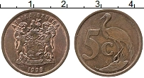Продать Монеты ЮАР 5 центов 1999 Бронза