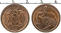 Продать Монеты ЮАР 5 центов 1991 Бронза