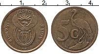Продать Монеты ЮАР 5 центов 2010 сталь с медным покрытием