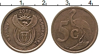Продать Монеты ЮАР 5 центов 2011 сталь с медным покрытием