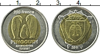 Продать Монеты Остров Амстердам и Сант Поль 200 франков 2011 Биметалл